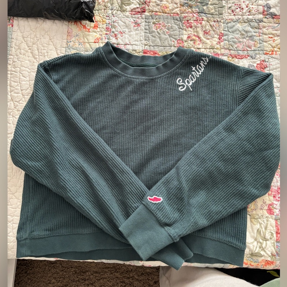 League brand Michigan State Spartans ribbed cropped women’s sweatshirt